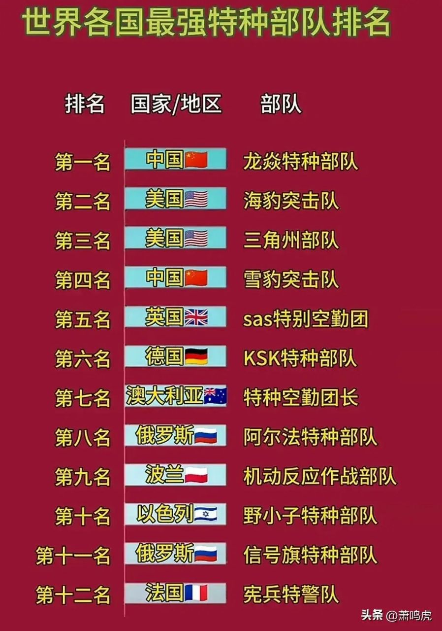 中国特种部队排名概览，中国特种部队排名一览
