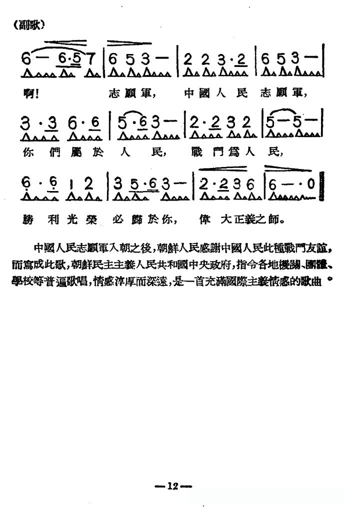 中国人民志愿军之歌曲谱简谱，历史的旋律与时代的记忆，中国人民志愿军歌曲简谱，历史的旋律与时代记忆