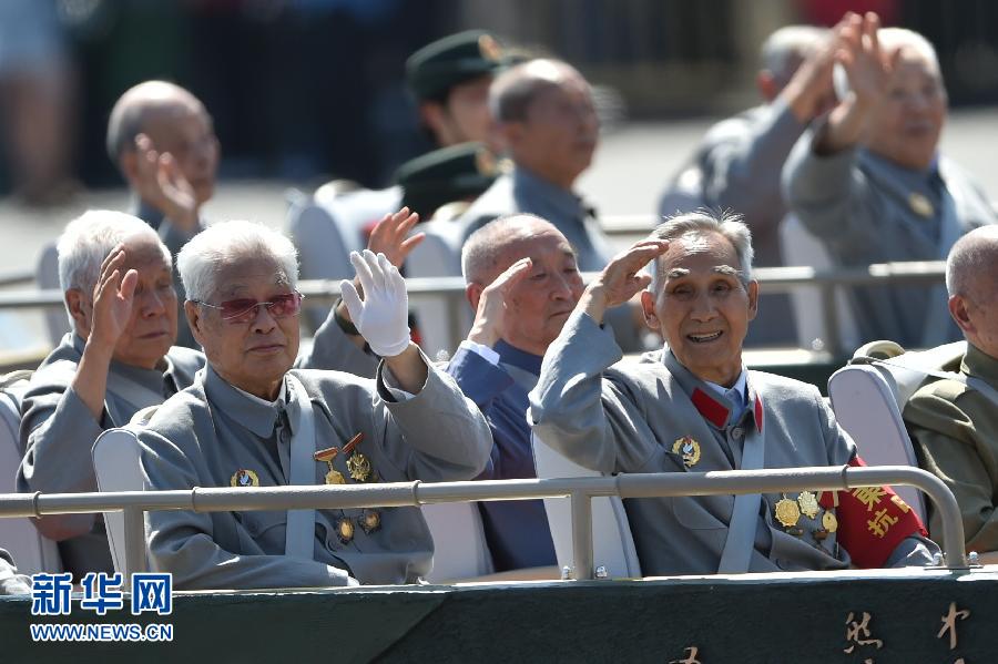 2015年阅兵式中的老兵风采，老兵风采闪耀阅兵盛典